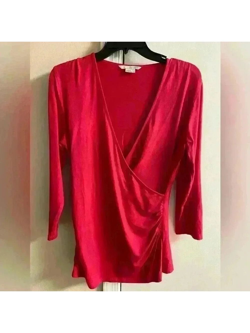 Boden Pink Faux Wrap Blouse Size 10
